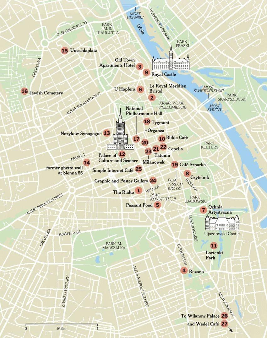 Kat jeyografik nan Warsaw kòd postal