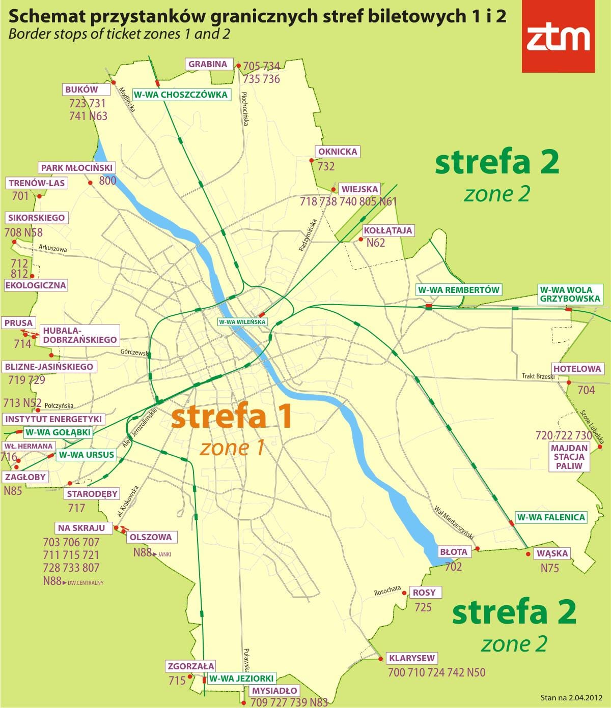 Warsaw zòn 1 kat jeyografik