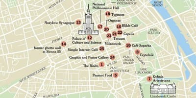 Kat jeyografik nan Warsaw kòd postal 