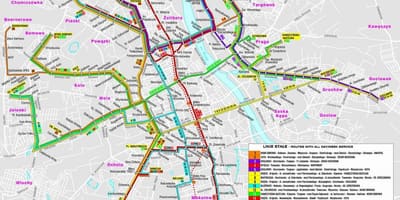 Kat jeyografik nan Warsaw transpò piblik 